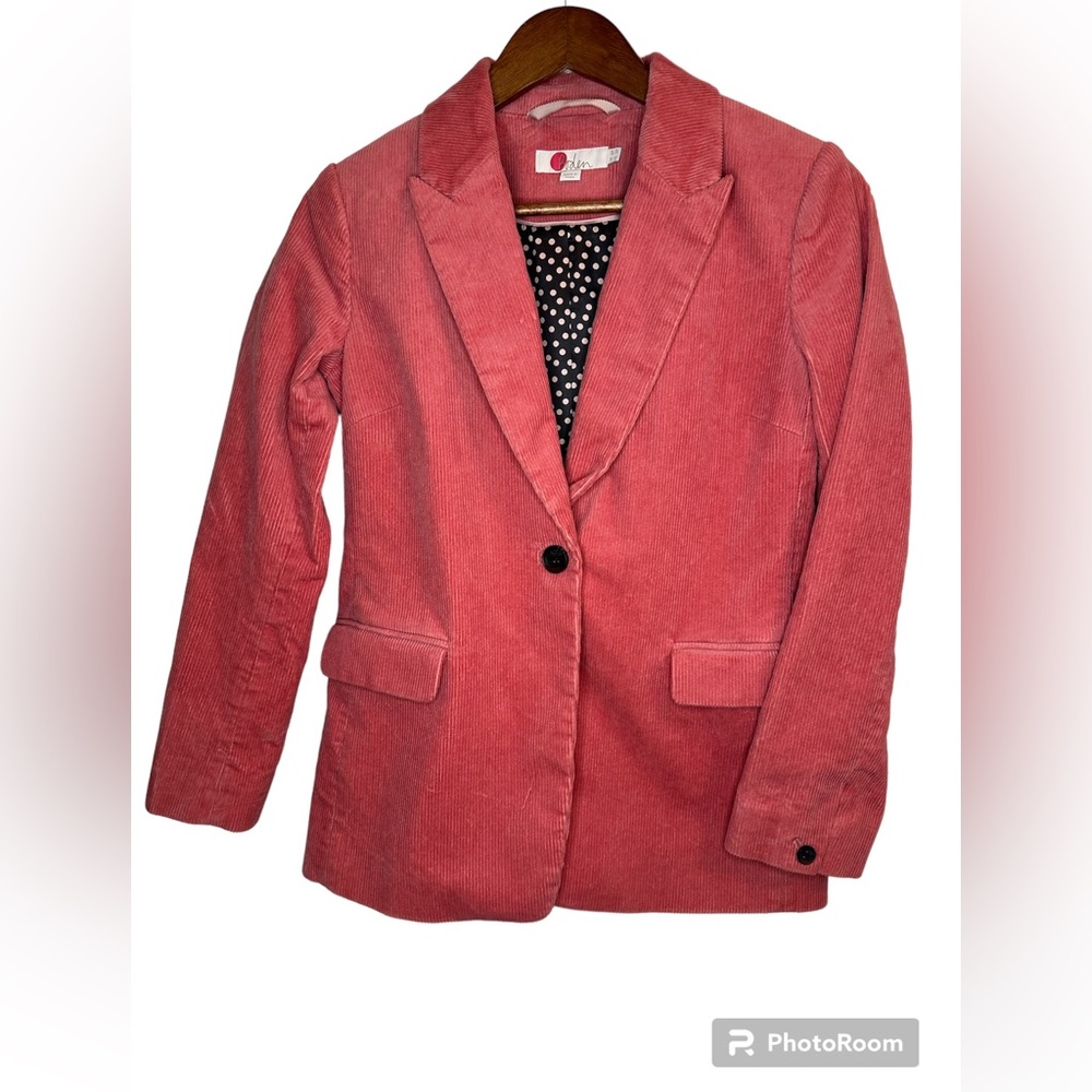 BODEN Beautiful Pink Corduroy Blazer Size US 2P